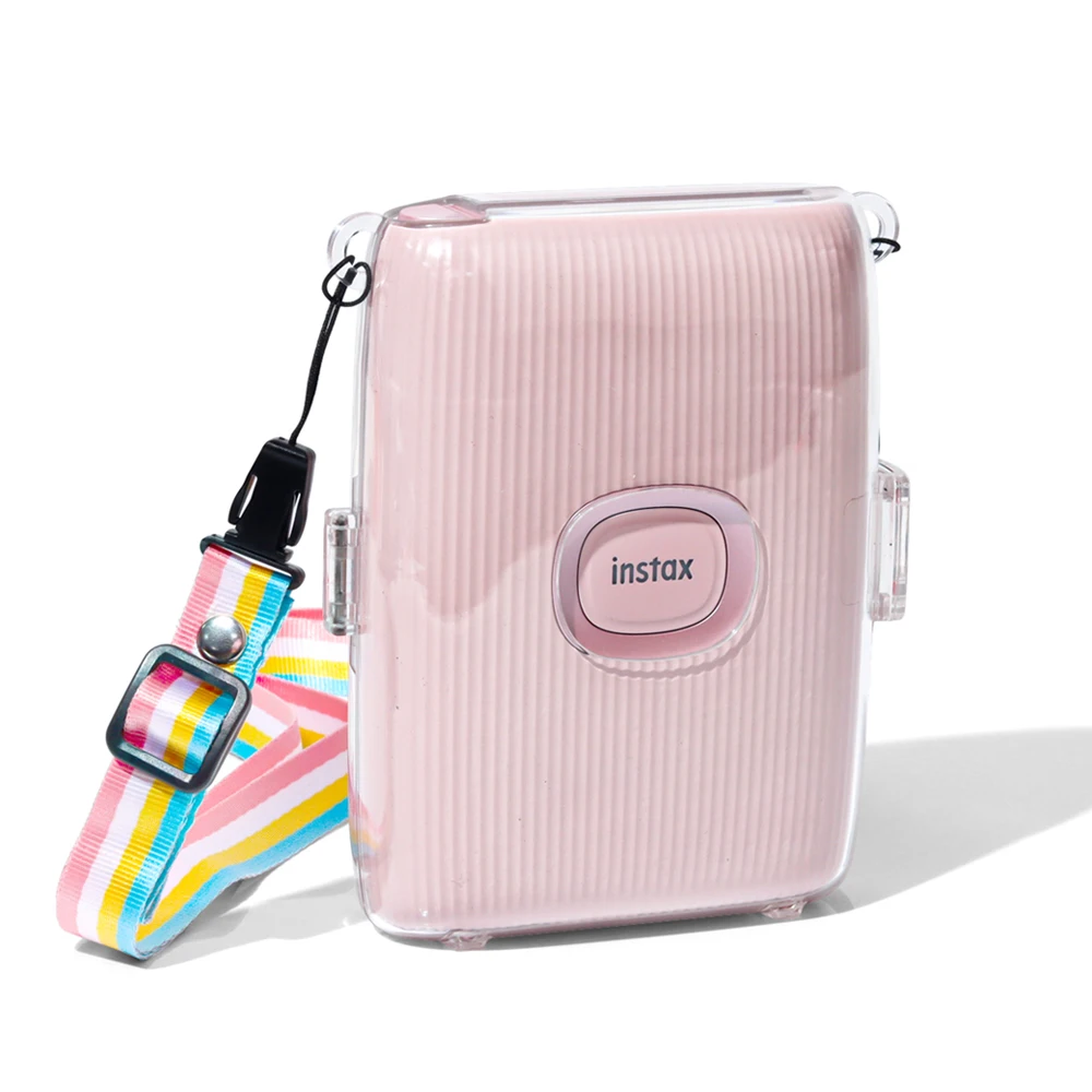 Crystal Transparent Hard Case For Instax Mini Link 2 Printer Protective Cover Case Bag with Shoulder Strap