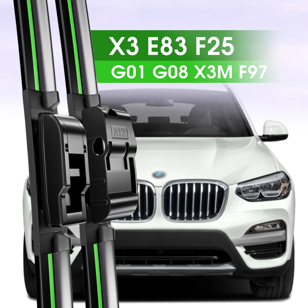 

2X Front Windshield Wiper Blades For BMW X3 E83 F25 G01 G08 X3M F97 2004-2023 2011 2012 2015 2019 Windscreen Window Accessories