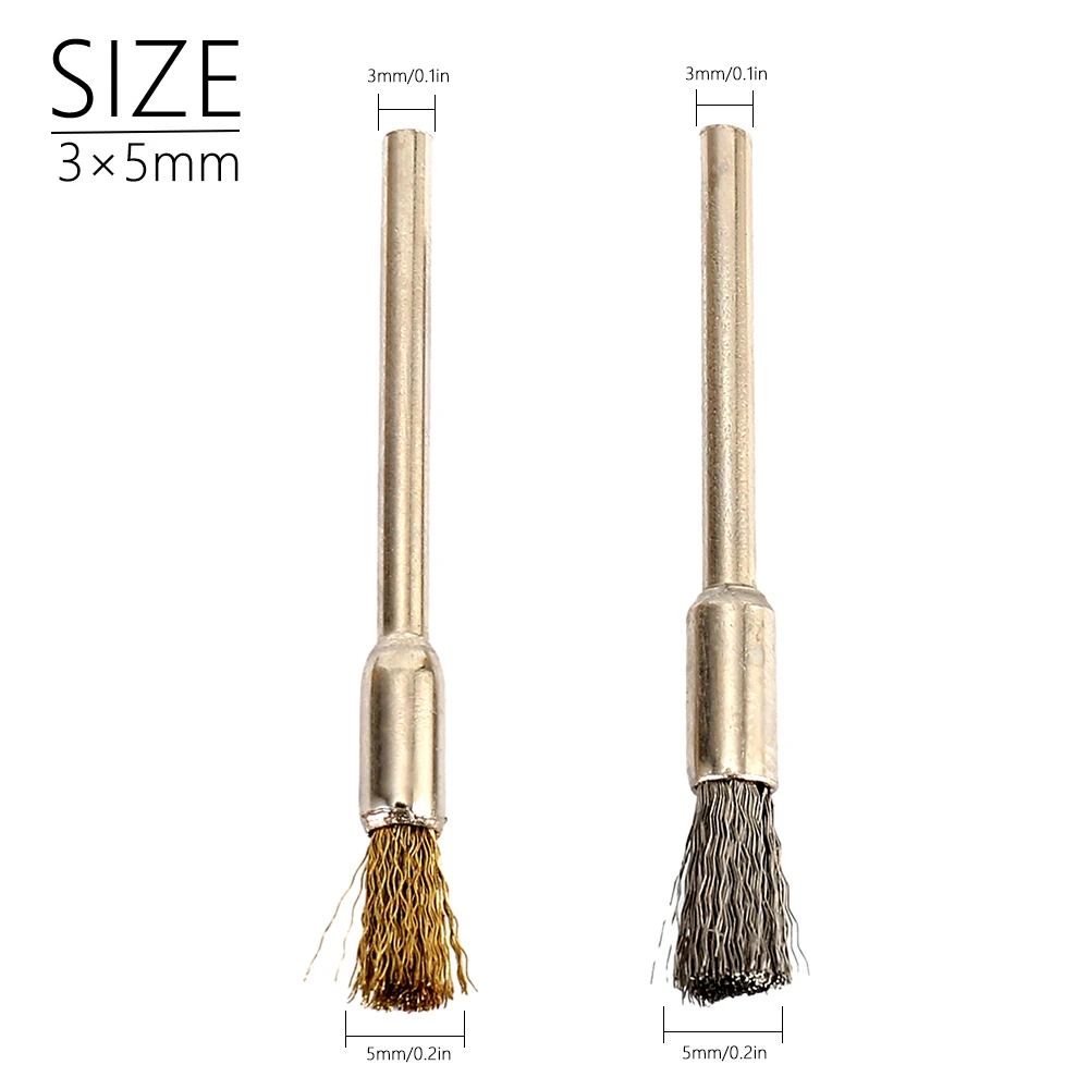 36/60Pcs Brass Brush Steel Wire Wheels Brushes Drill Rotary Tools Polishing Dremel Rotary Tools Metal Rust Removal Brush Set