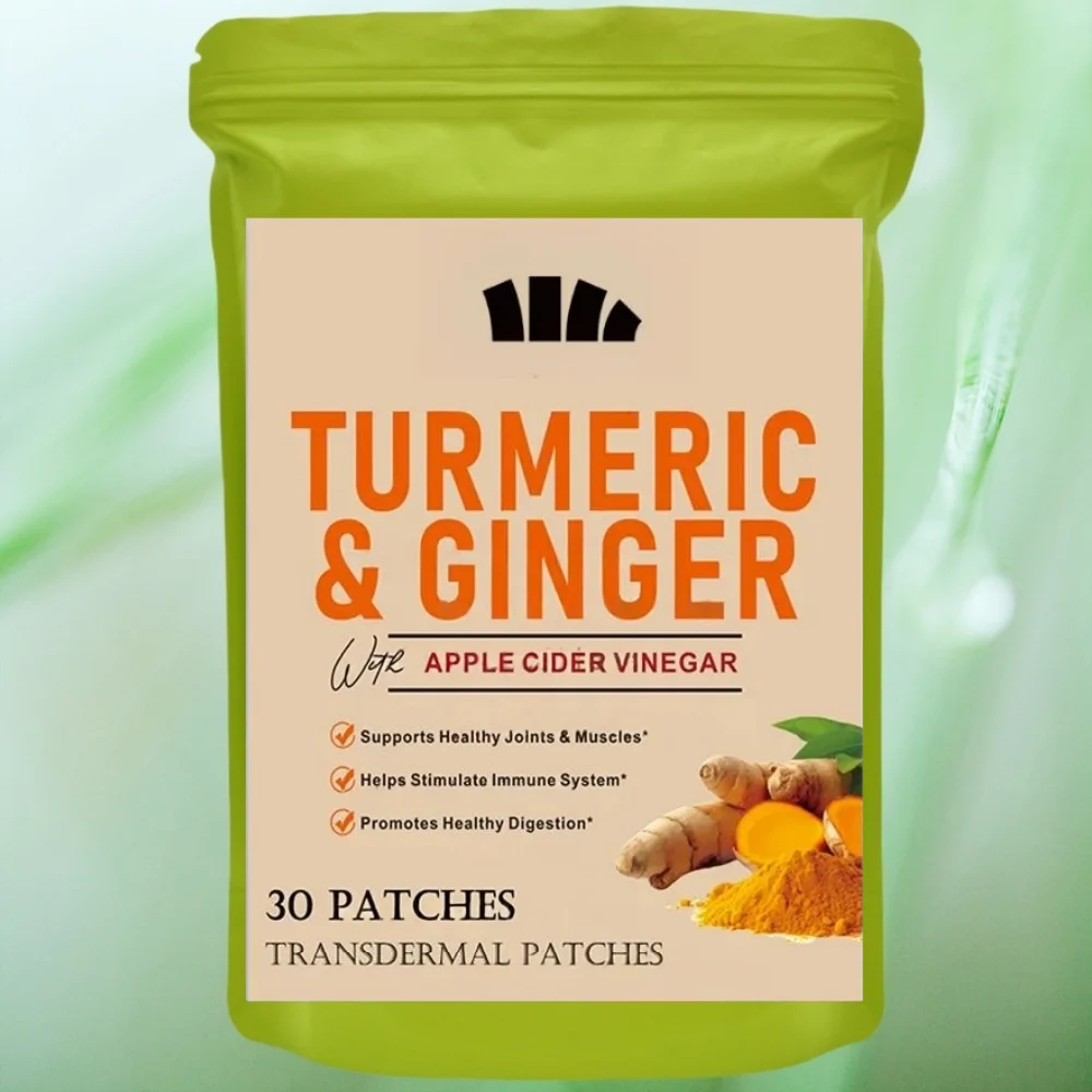 30 Patches Turmeric Ginger Transdermal Patches Enhanced Absorption, Joint Support Promotes Healthy Digestion