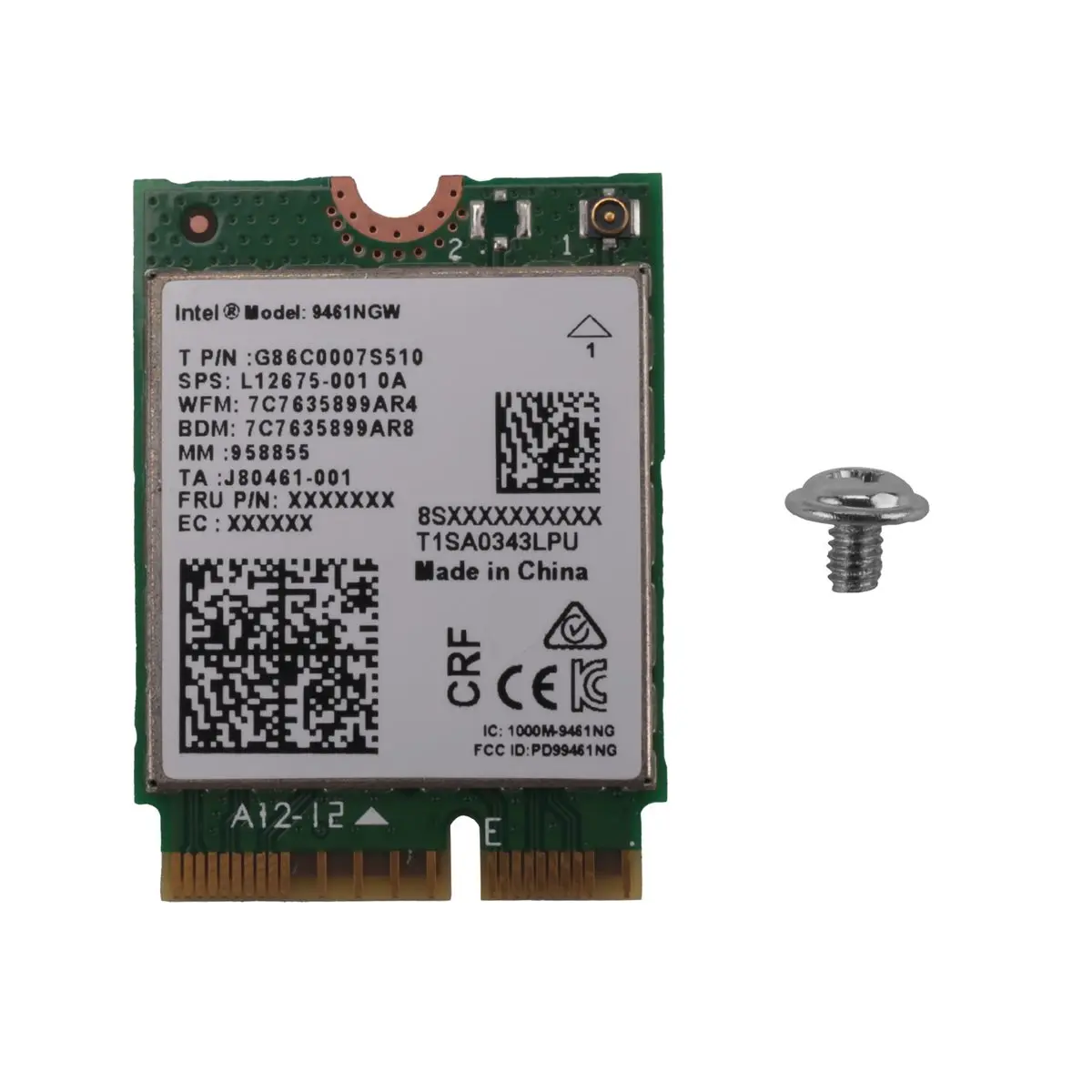 SCLS For 9461NGW WiFi Card AC 9461 2.4G/5G Dual Band 802.11AC M2 Key E CNVI Bluetooth 5.0 Wireless Adapter