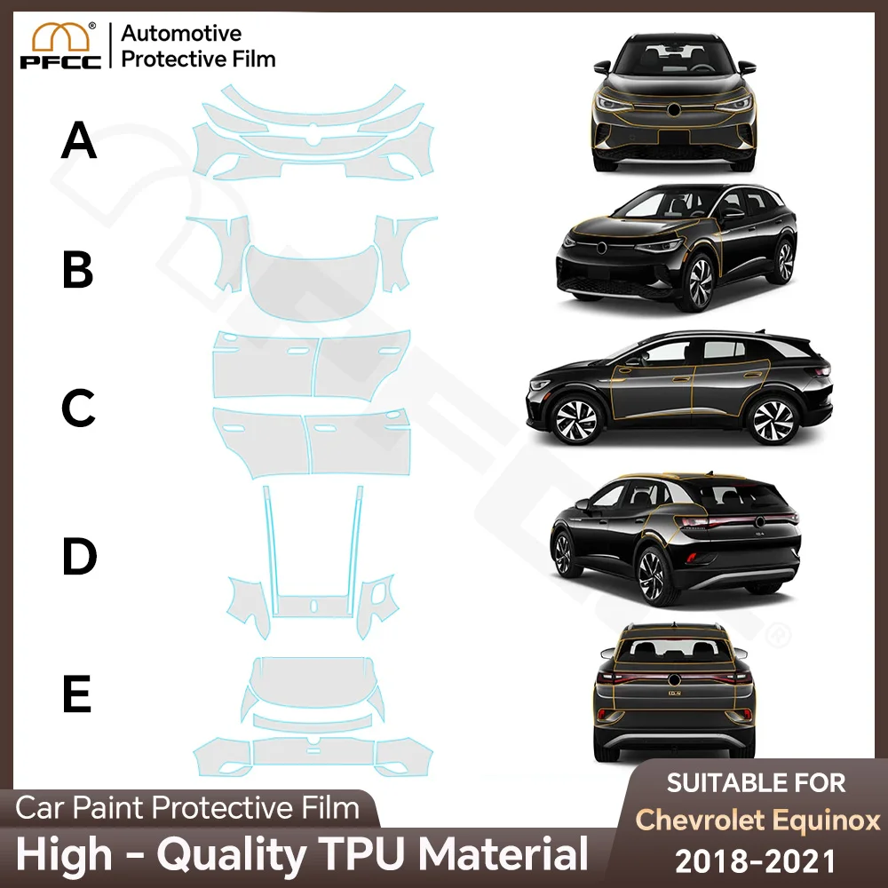 For Chevrolet Equinox 2018-2021 8.5Mil Anti-scratch TPU Paint Protection Film Car Body Pre-cut PPF Bra Clear Kit Resistant Cover