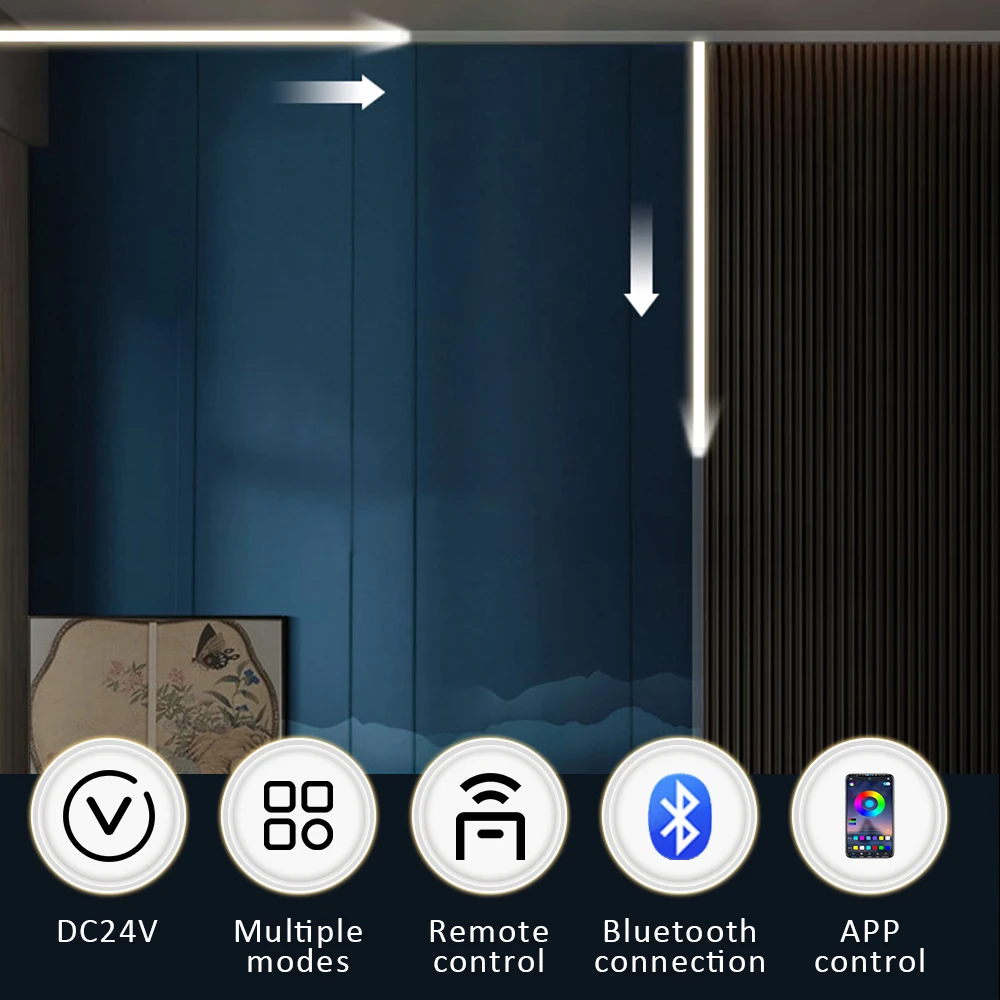 10M 20M SMD2835 Running Water LED Strip Lights DC 24V Bluetooth APP Control Ribbon Lamp Chasing Line Strips Decoration for Room