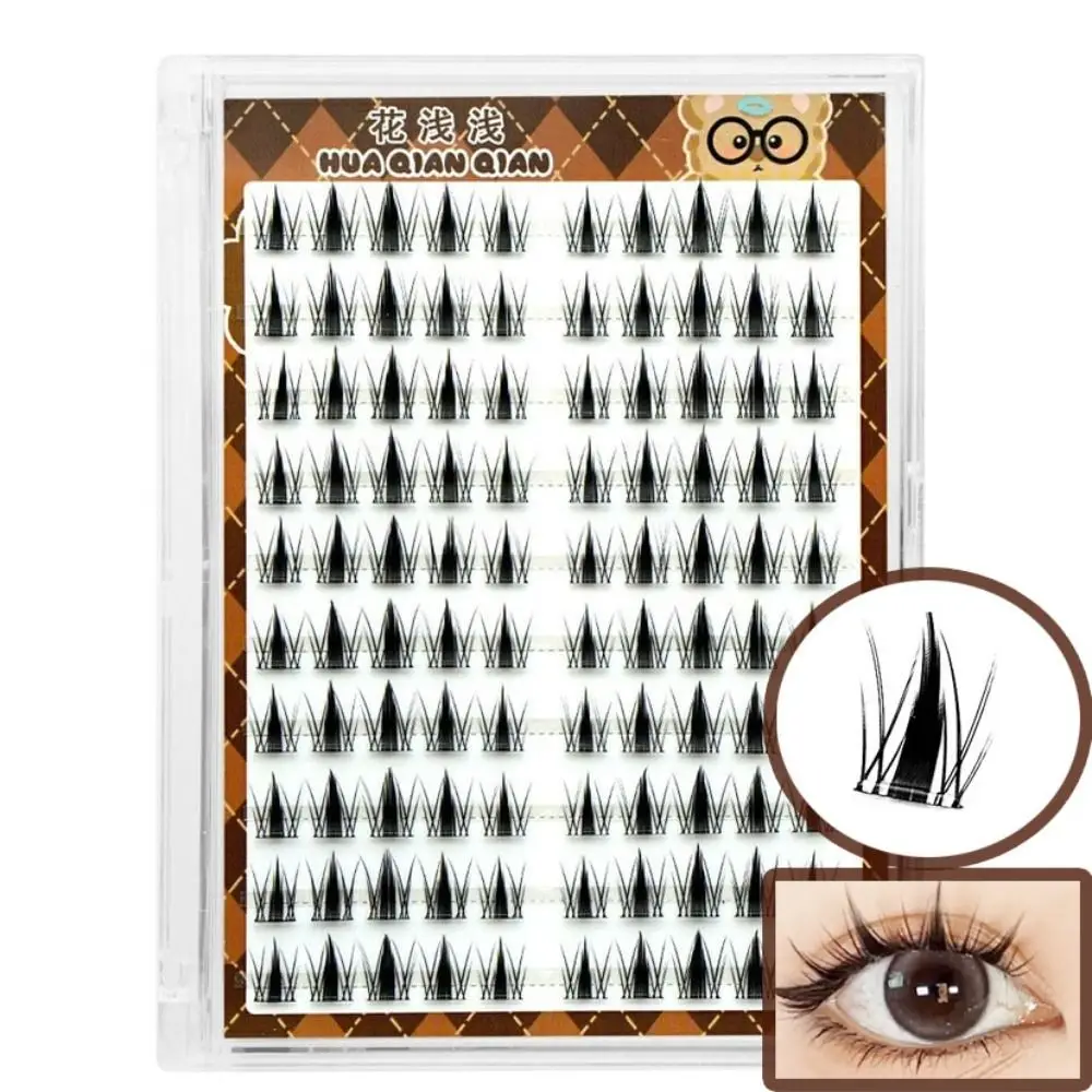 Fluffy ปลอม Cluster Eyelashes เครื่องมือแต่งหน้าติดทนนาน Self-กาว Lash กลุ่ม Resuable DIY กาวฟรีขนตาปลอม
