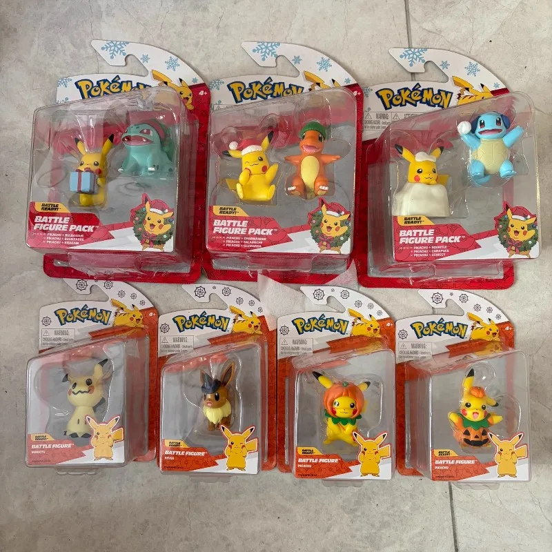 Pokemon Figure Pikachu Mimikyu Totodile Alakazam Sprigatito Larvitar Cyndaquil Toy view 4