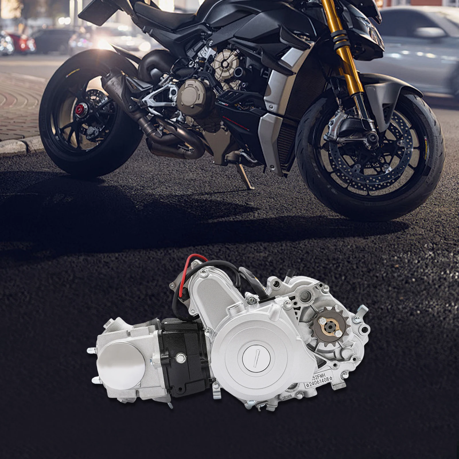 [49CC 2-Stroke Engine Shortblock] 49CC 2 السكتة الدماغية سحب بدء المحرك Shortblock الجمعية المعدنية للمحركات الصغيرة - قوي وموثوق