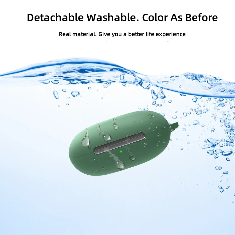 Beats Fit Pro用の保護ケース,保護スリーブ,シリカゲル,落下防止,フック付き安全保護