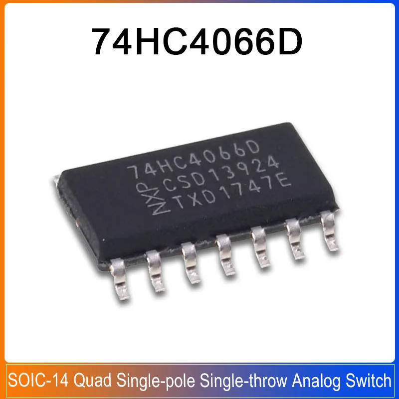 10-200PCS 74HC4066D SOP-14 74HC4066 653 74HC 4066D Quad Single-pole Single-throw Analog Switch Chip