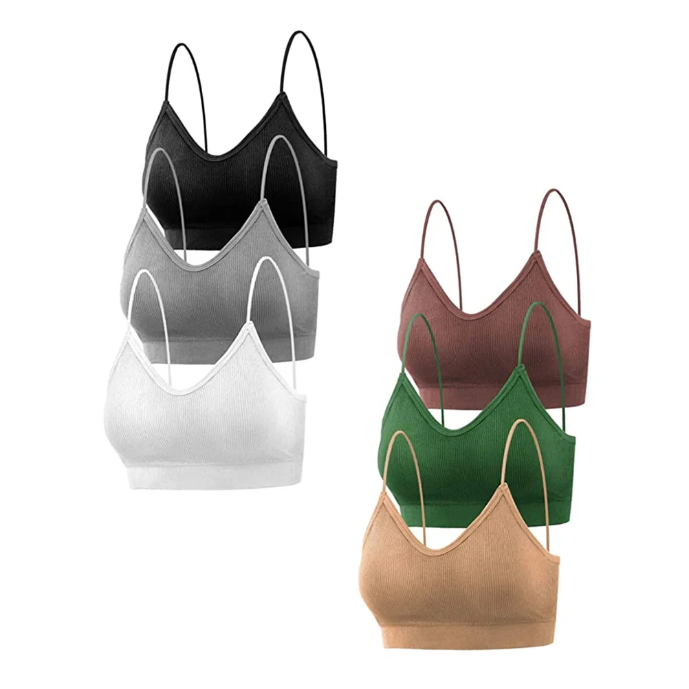 

6 Pcs Camisole Strapless Vest Rucking for Women Neck Bras Sleeping Jacket Bandeau Nylon Seamless Bralette Miss