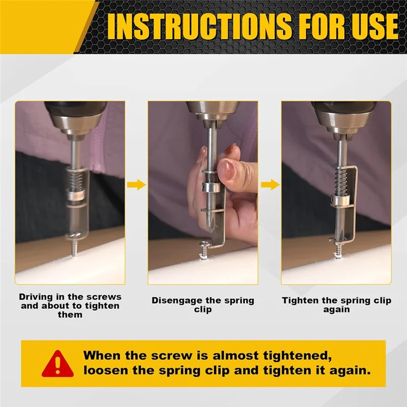 A03F-Anti-Drop schroevendraaierbit, veerbelaste schroefhouderbit (2 stuks), bediening met één hand voor elektriciens