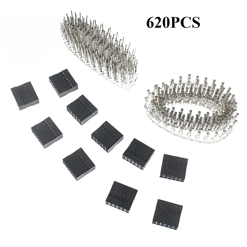 620pcs Dupont Connector Assortment Kit 2.54mm Dupont Jumper Header Connector Kit with Male/Female Terminals for Electronic DIY
