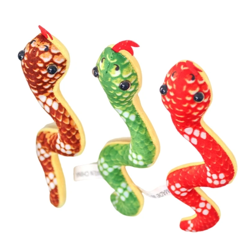 F19F Snake Toy Refrigerator Magnets Stuffed Animals Snake Teenager New Year Toy