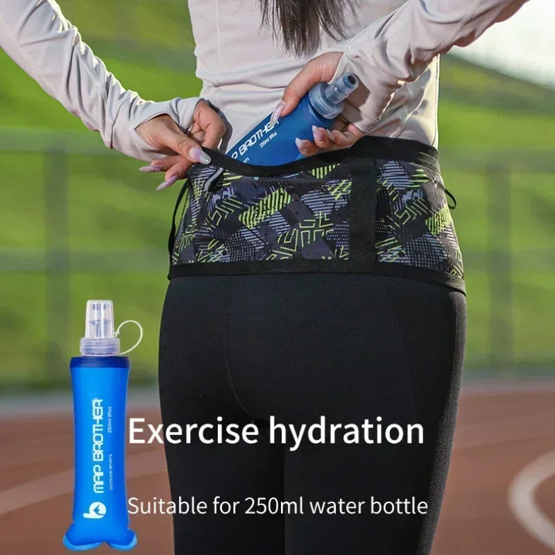 MAP BROTHER Waist Belt Bag Invisible Elastic Running Belt Multi-Function Fanny Pack Waterproof Close-Fitting Marathon Waist Bag