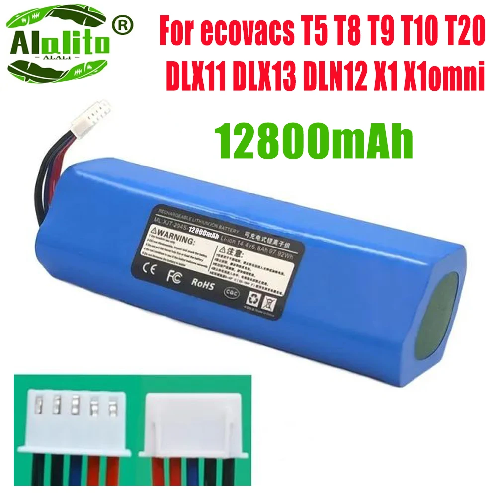 9800mAh 14.4V Robot Vacuum Cleaner Sweeper Replacement Batteries For Ecovacs Deebot X1 Ozmo T5 T8 T9 950 DX9G DX93 DX96 DLX11-54