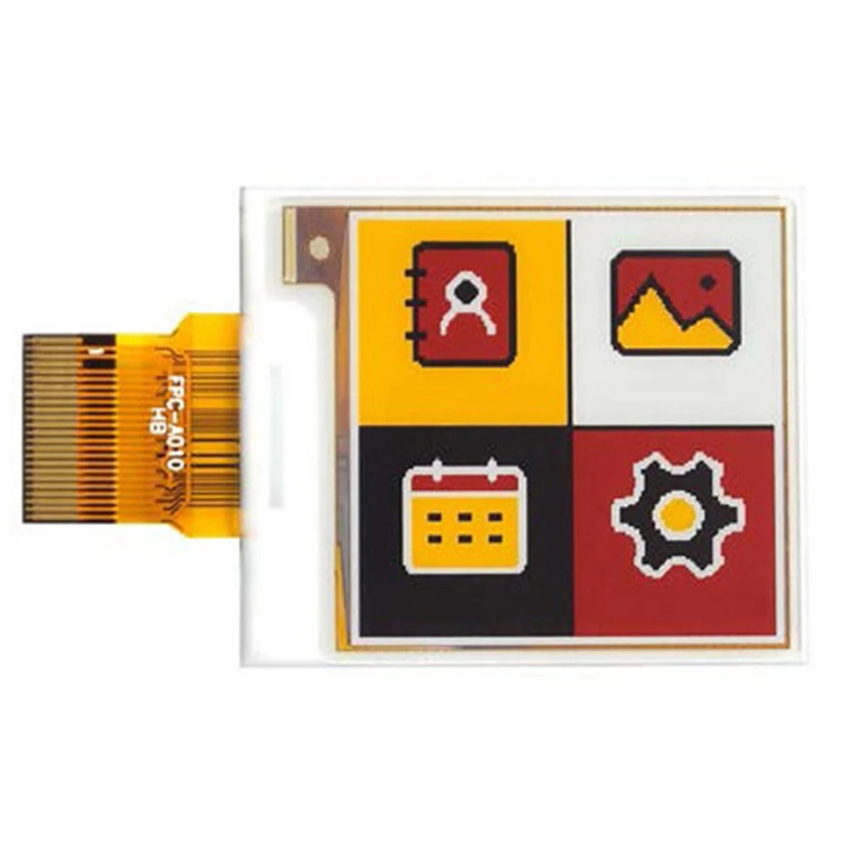 Practical 1.54 Inch 4-Color Multi-Color E-Paper Display, Black, White, Yellow and Red Eink 152x152