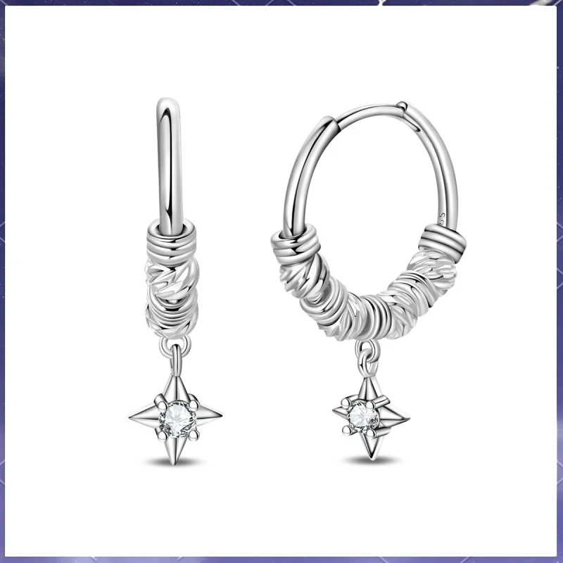 

925 Silver Star Earring Ladies' Engagement Jewelry Anniversary Gift
