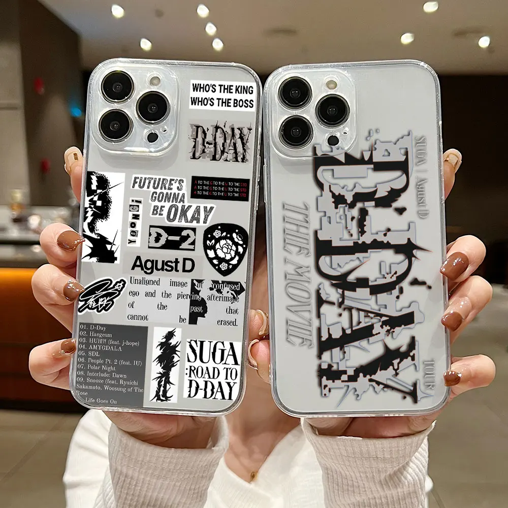 Suga D-DAY Phone Case For Samsung S24 S23 S22 S21 S20 S10 FE Note20 Note10 Plus Ultra Lite 5G Clear Soft TPU Cover