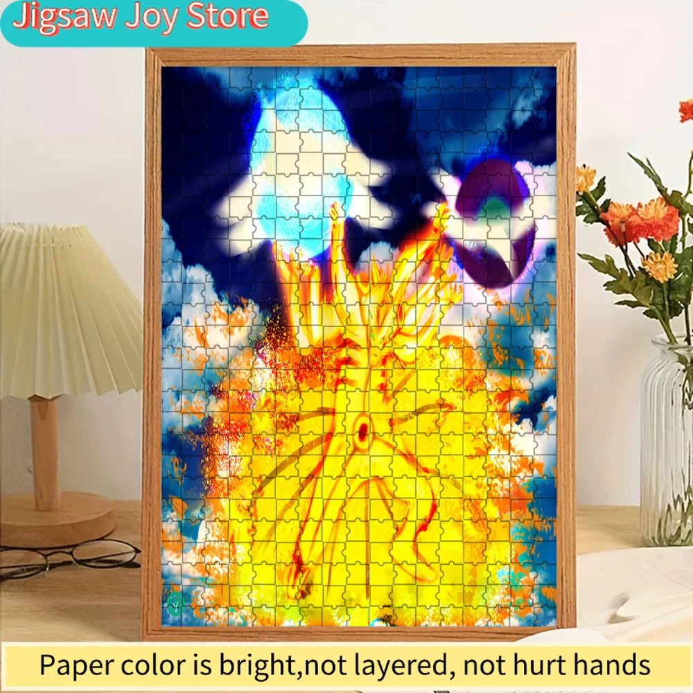 

Аниме-пазл «Наруто Узумаки: Режим Мудреца Шести Путей», огненная сцена трансформации ниндзя, яркий бумажный пазл, коллекционный