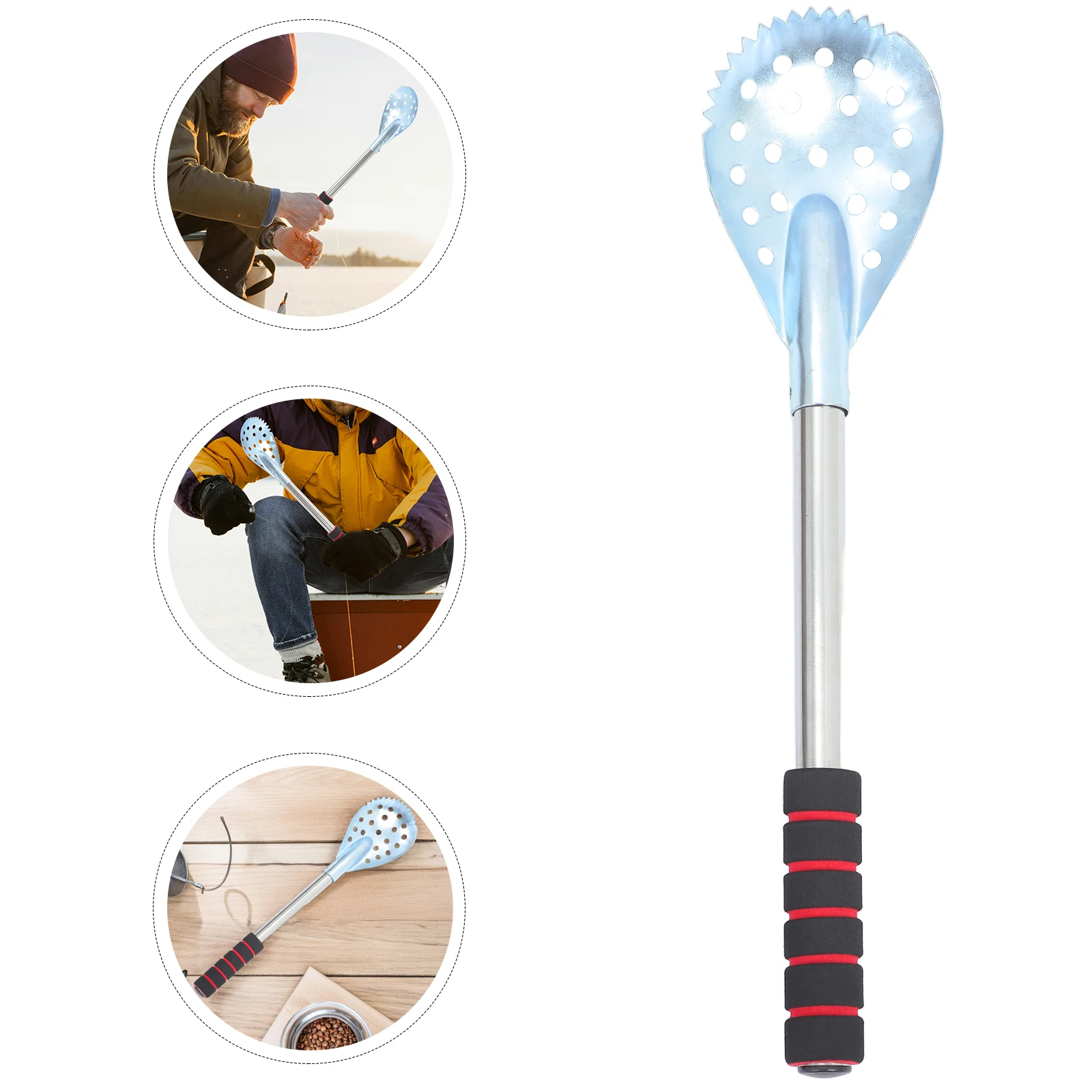 

1pc Ice Fishing Scoop Stainless Steel Large Metal Spoon Breaking Equipment Small Gear Winter Fishing Tool Outdoor