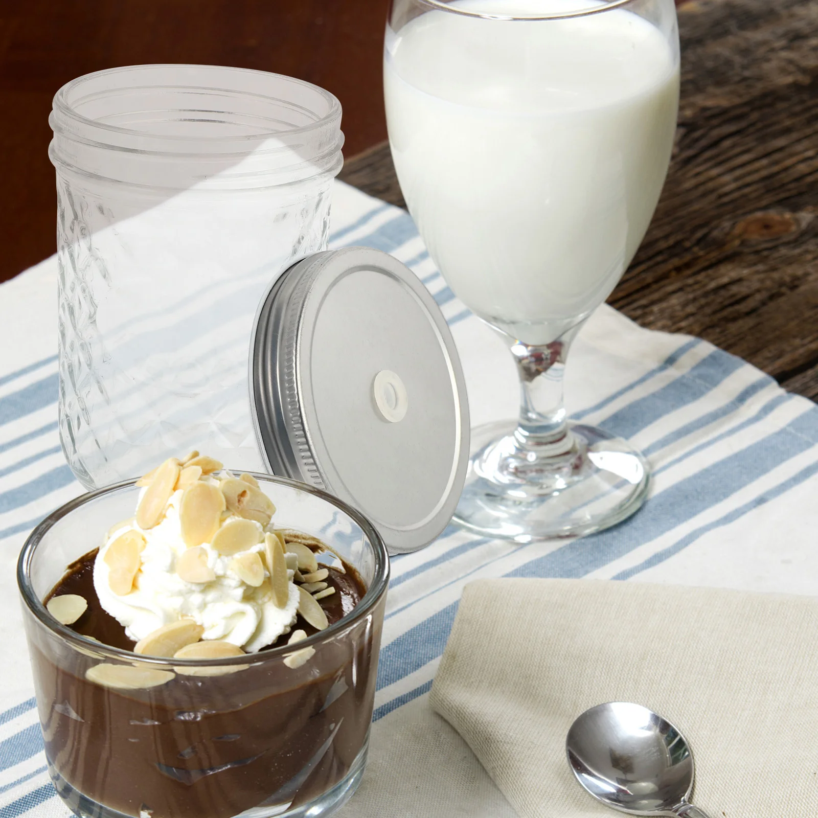 

1Set Mason Jar Transparent with Straw Multifunctional Glass Container Juice Milk Drink Bottle Explosion Proof