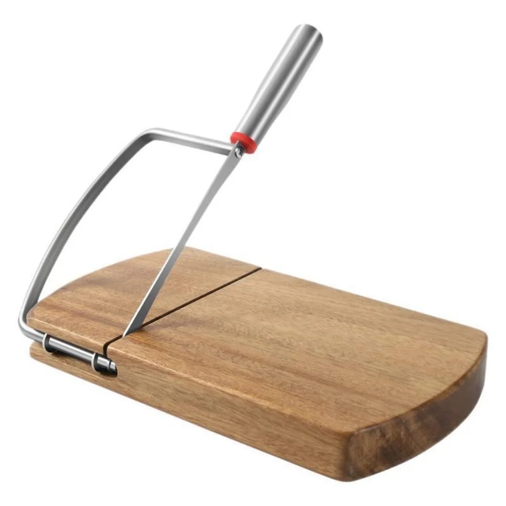 

Manual Acacia Wood Cheese Slicer Non-slip Stainless Steel Handle Cheese Cutter Board Professional Effortless Ham Cutter