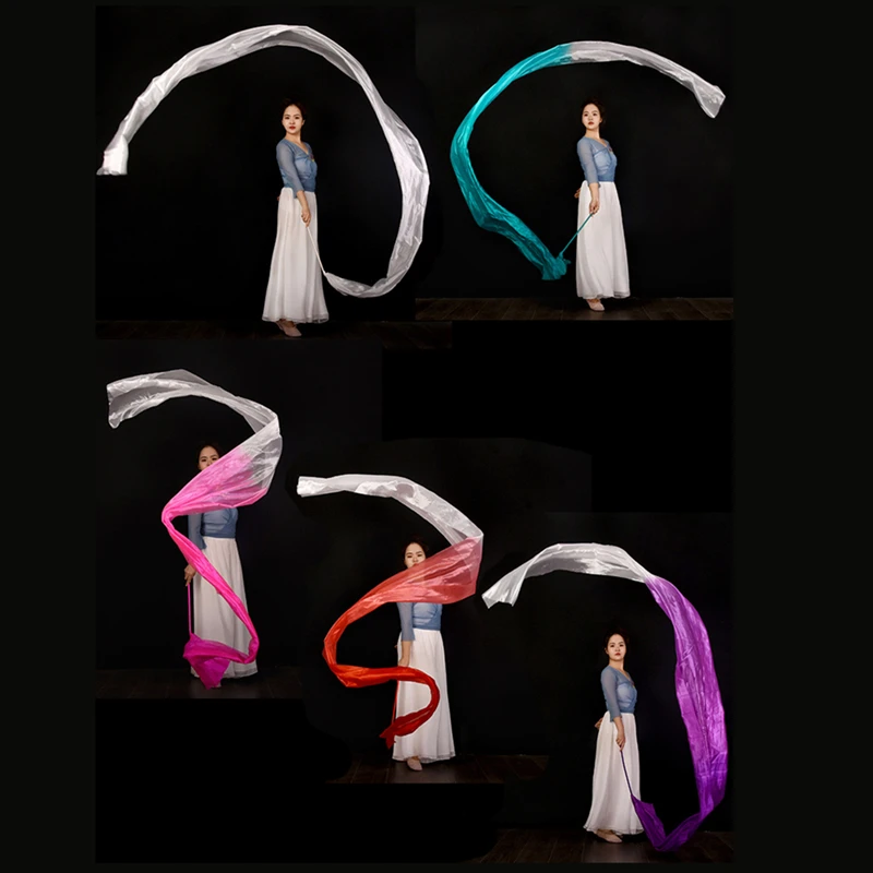 Dance Streamer Gymnastics Ribbons Artistic Performance Talent Show Props Polyester Throw Streamers With Rod Stage Church Praise