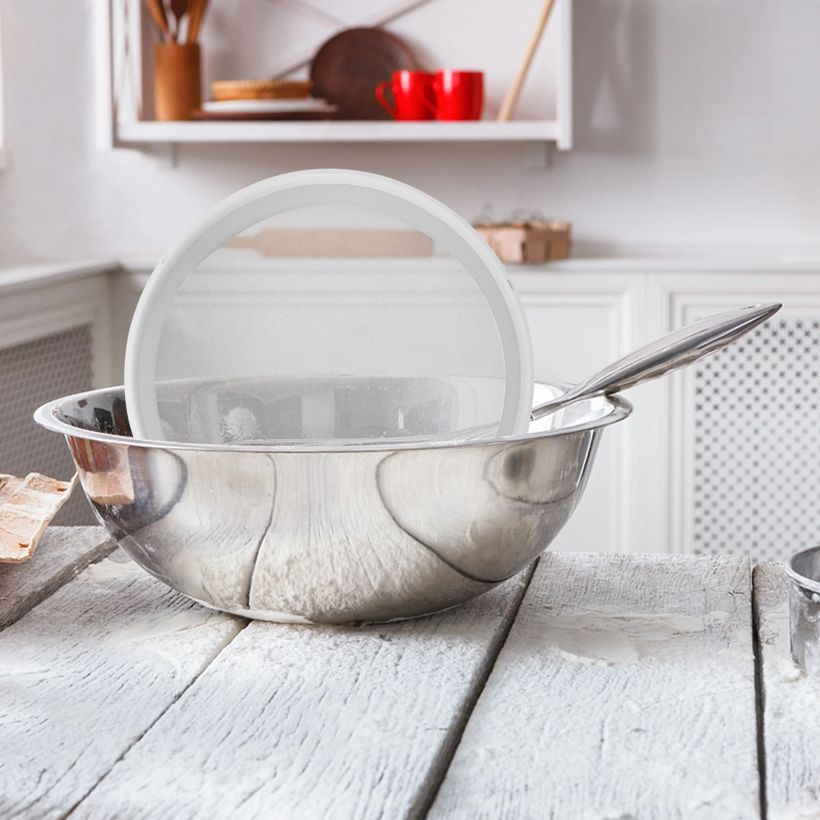 

1Pcs Plastic Powder Sifter Round Stainless Steel Mesh Strainer for Flour Sugar Icing Baking Kitchen Cooking