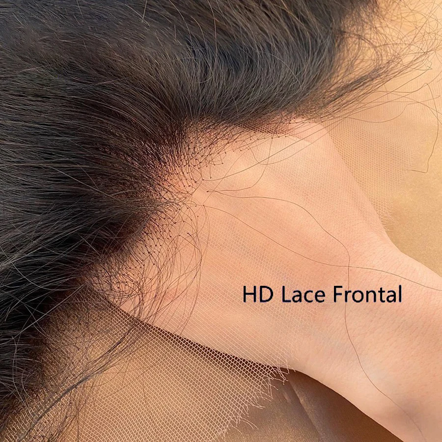 Peruca Lace Frontal para Mulheres, Perucas de Cabelo Humano, Laço Transparente, Pele Derreta, Fecho Reto, 360 HD, 4x4, 5x5