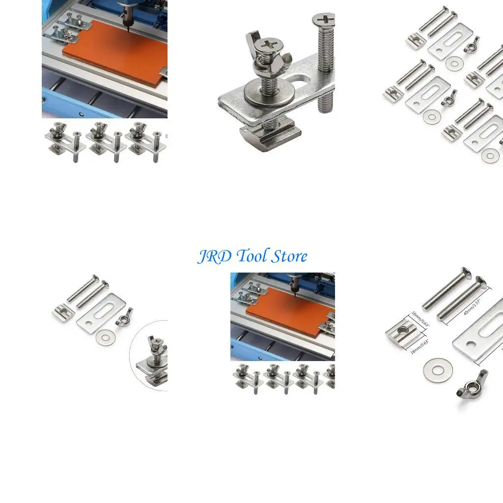 A2UD 4 PCS T-TRACK HOLD DOWN CLAMPS M6ヘビーデューティプレスプレート彫刻マシン用