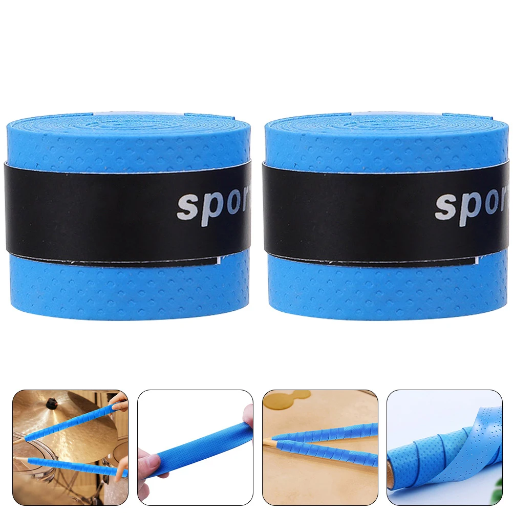 

2 Pcs Anti-slip Drumstick Belt Tapes Tennis Badminton Racquet Grip Absorbent Sweat Shockproof Water Viscous Pu