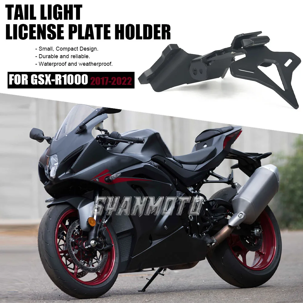 

For Suzuki GSX-R1000 GSXR1000 2017-2022 Motorcycle Rear Short Tail Stock Tidy License Plate Holder Tailstock Bracket LED Light