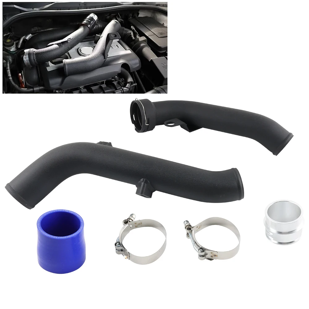 Turbo Discharge Pipe Conversion Kit Black For Volkswagen VW MK5 MK6 GTi Jetta Tiguan Scirocco Audi TT MK2 2009-2013