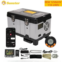 Sunster TB10PRO Diesel Air Heater 12V 24V 110-240V 8KW Parking Heater With Bluetooth APP and LCD Monitor for Car Homes Camper