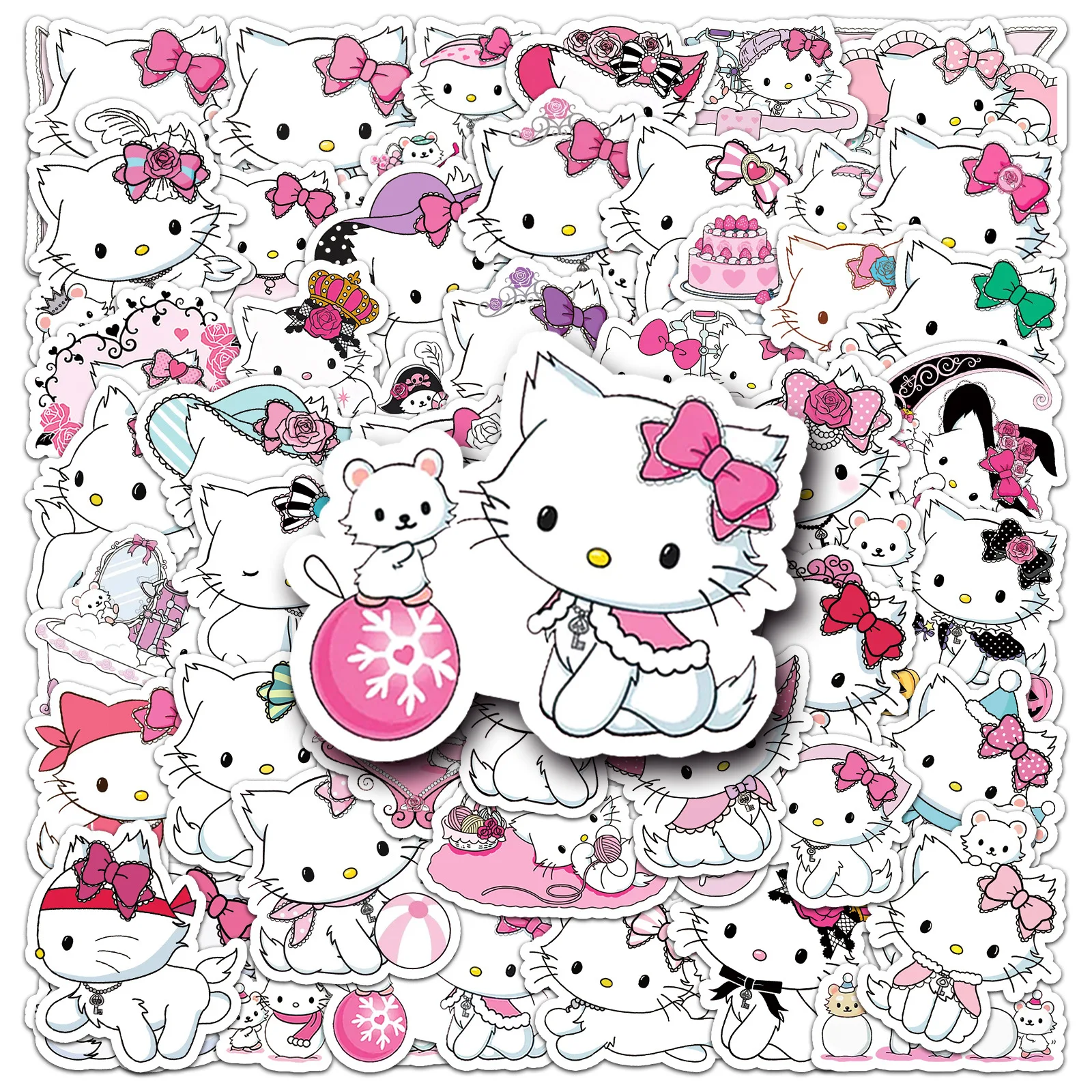 

10/50PCS Kawaii Charmmy Kitty Sanrio Stickers Cute Hello Kitty Decal DIY Skateboard Phone Cup Cartoon Graffiti Sticker For Kid