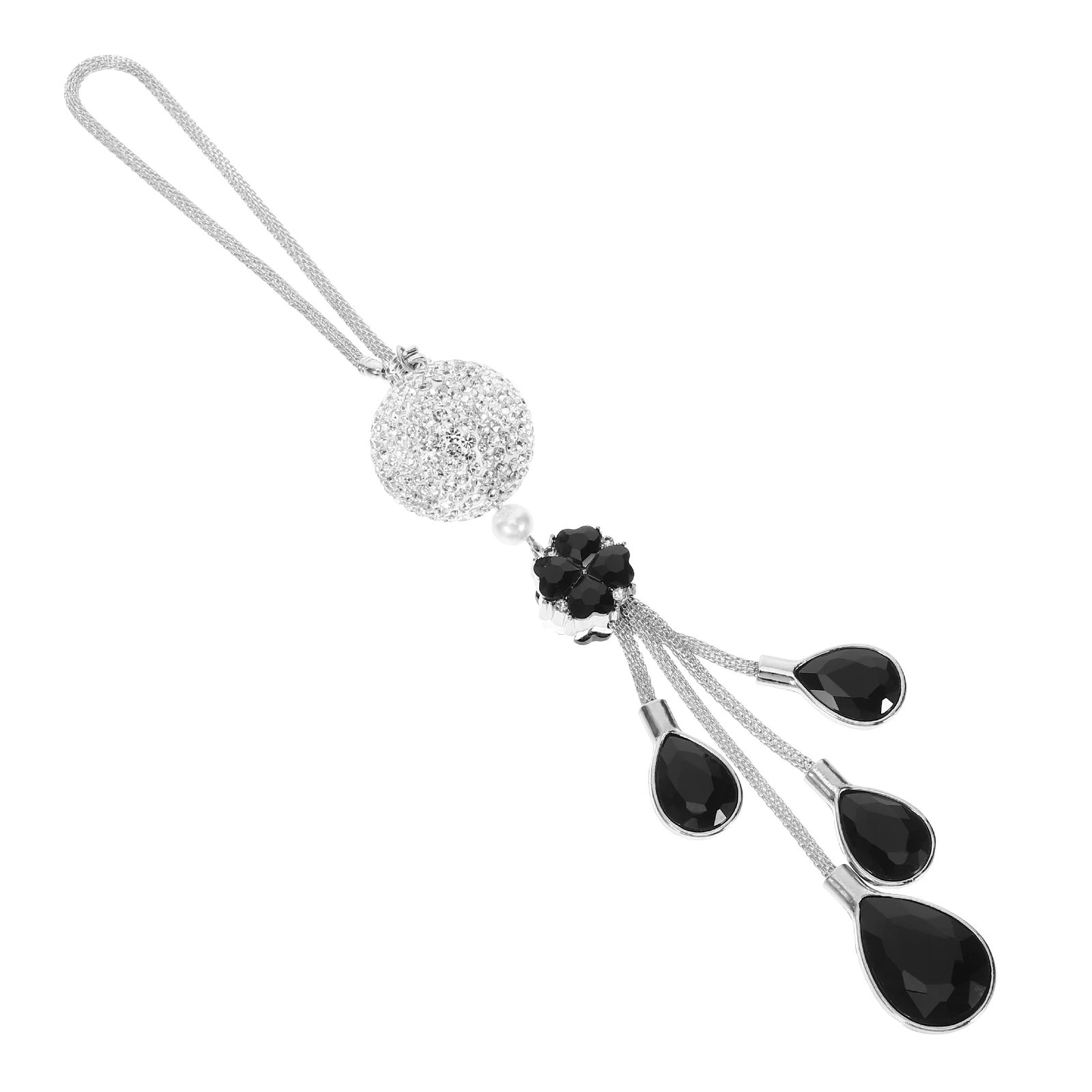 

Car Crystal Pendant Automotive Interior Decorations Water Drop Automobile Rearview Mirror Charm Iron Hanger