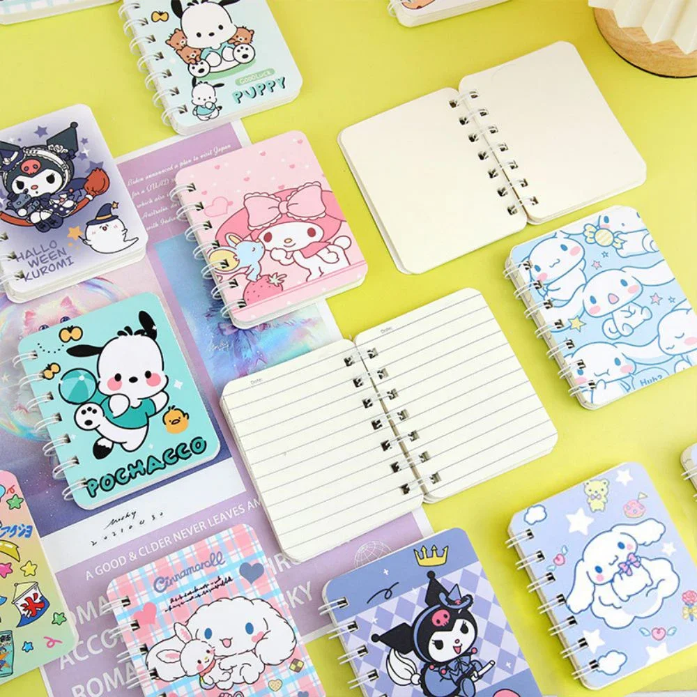 Sanrio Anime Series Kawaii Cartoon Notebook Kuromi My Melody Cinnamoroll Kitty Portable Student Diary Notebook Kids Gift