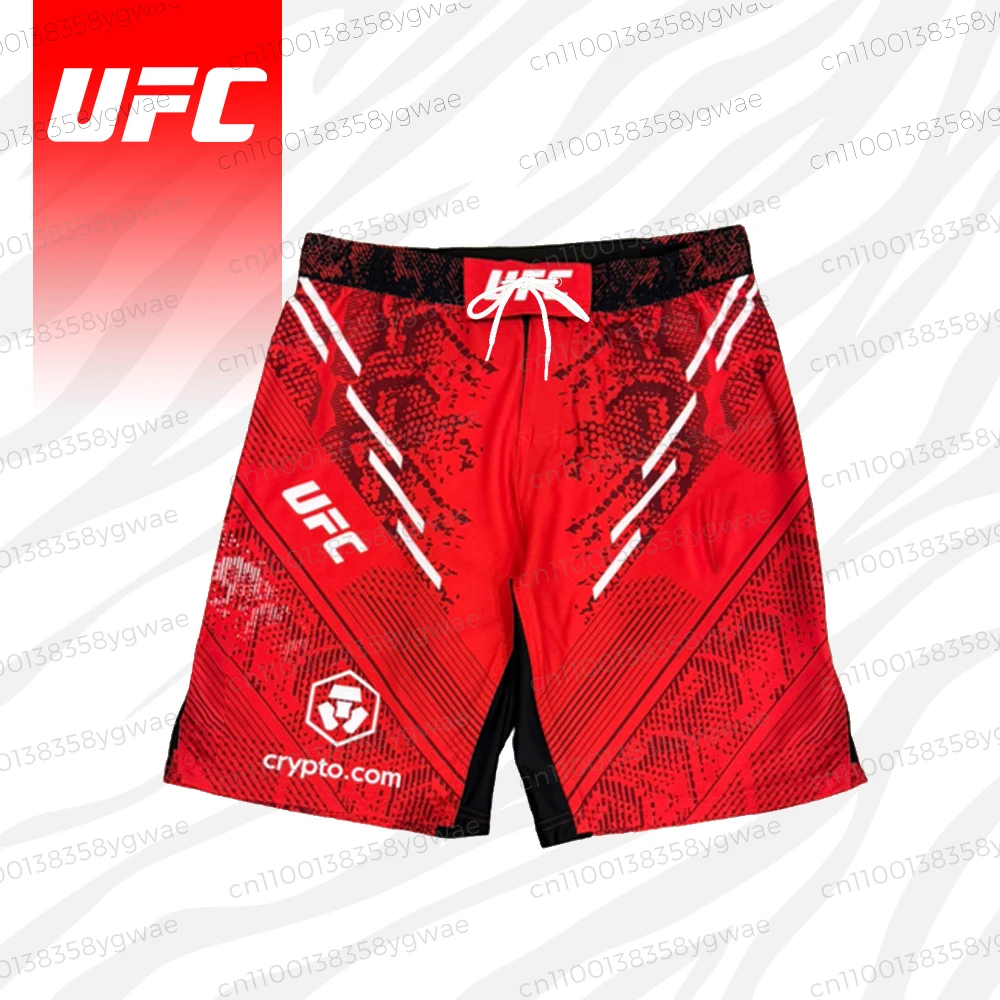 Nuevos pantalones cortos casuales de boxeo UFC para hombres, pantalones cortos de playa transpirables con impresión 3D, pantalones casuales de gran tamaño 4XL