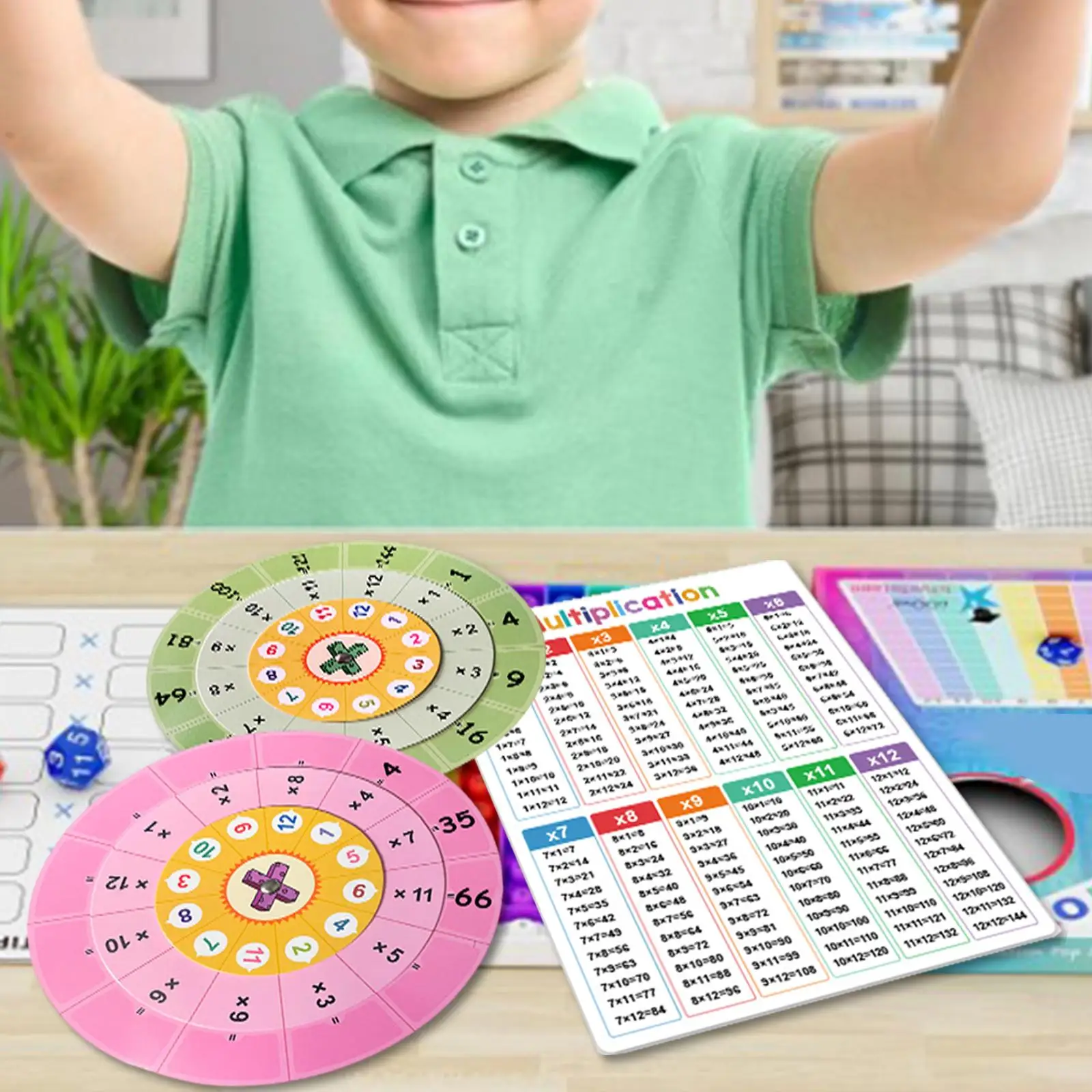 Wooden Multiplication Turntable Multiplication Wheel Toy Learning Tool