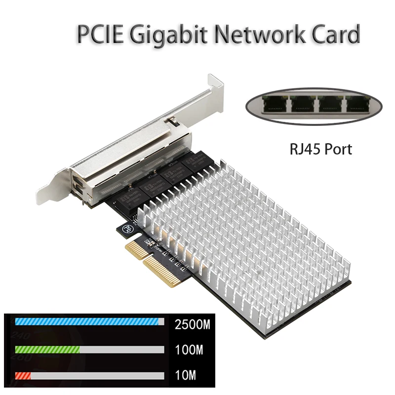 

For Desktop PC 10/100/1000m/2.5Gbps Game PCIE Card PCI Express Gigabit PCIE Electric port Network Card Ethernet RJ45 LAN Adapter