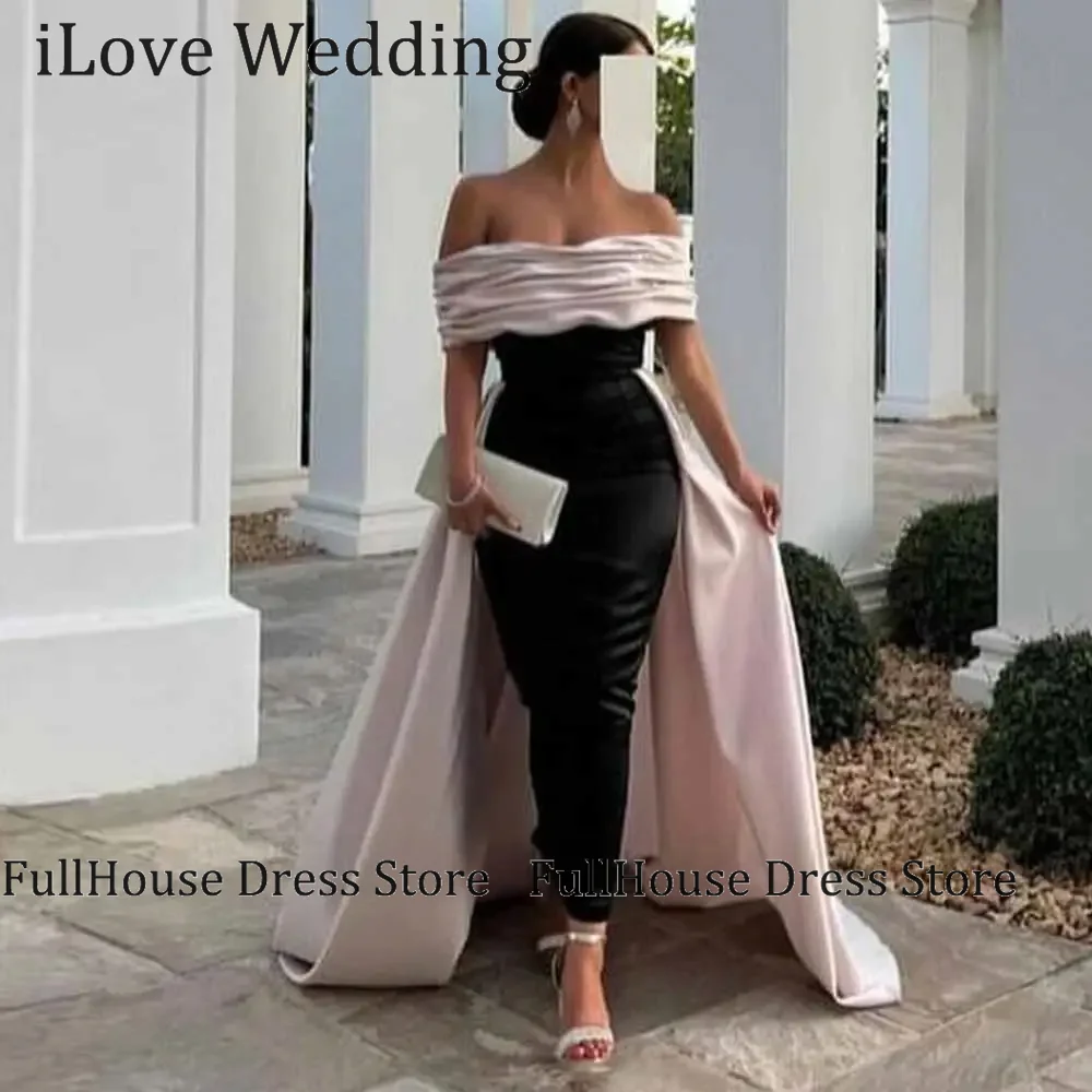 

Bespoke Occasion Boat Collar Sleeveless Pleated Formal Evening Dress Sheath Ankle Length Backless Prom Party Dress with Train