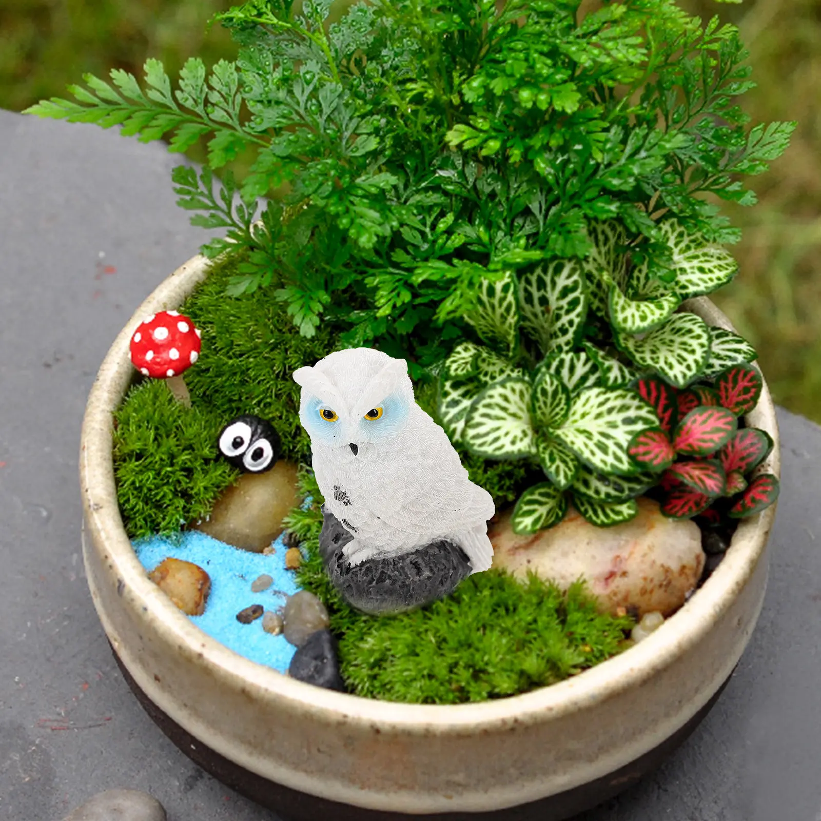 Artificial Owl Realistic Resin Lifelike Small Birds Garden Decorations Outdoor Indoor Microlandscape Ornaments