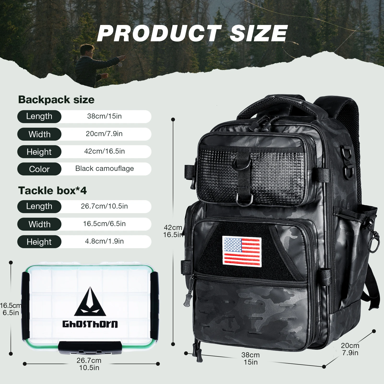 TPU-Angelgerät-Rucksack – Angelausrüstungstasche mit großem Fassungsvermögen und Schultergurten, robuster Tackle-Aufbewahrungsrucksack für Angler