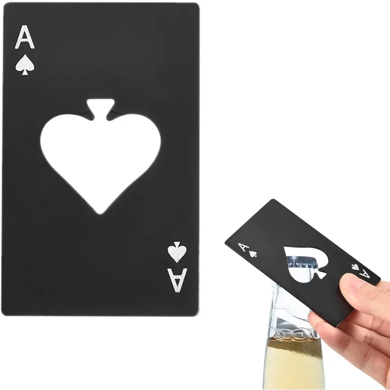 Abridor de botellas de póker de acero inoxidable, regalo para padrinos de boda y fiesta de Navidad, perfecto para cerveza, vino, jugo, Bar y decoración de restaurante
