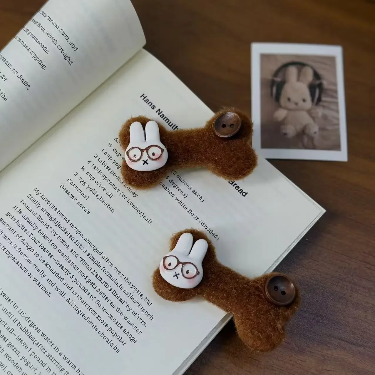 4PCS Miffy hair clip kawaii girls retro fashion coffee color duckbill clip hair rope student cartoon cute hair accessory gift