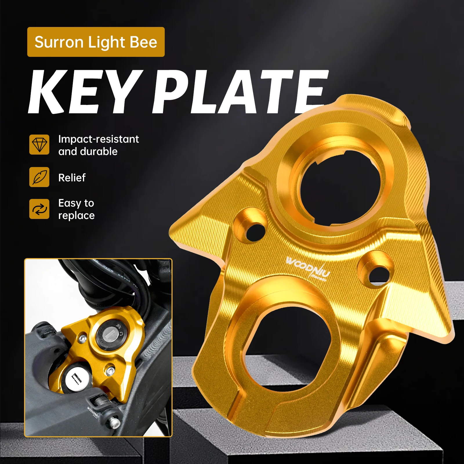 CNC Central Control Decorative Cover for Surron Light Bee X/S Segway X160 X260 USB Key Plate Cover Electric Dirt Bike Motorcycle