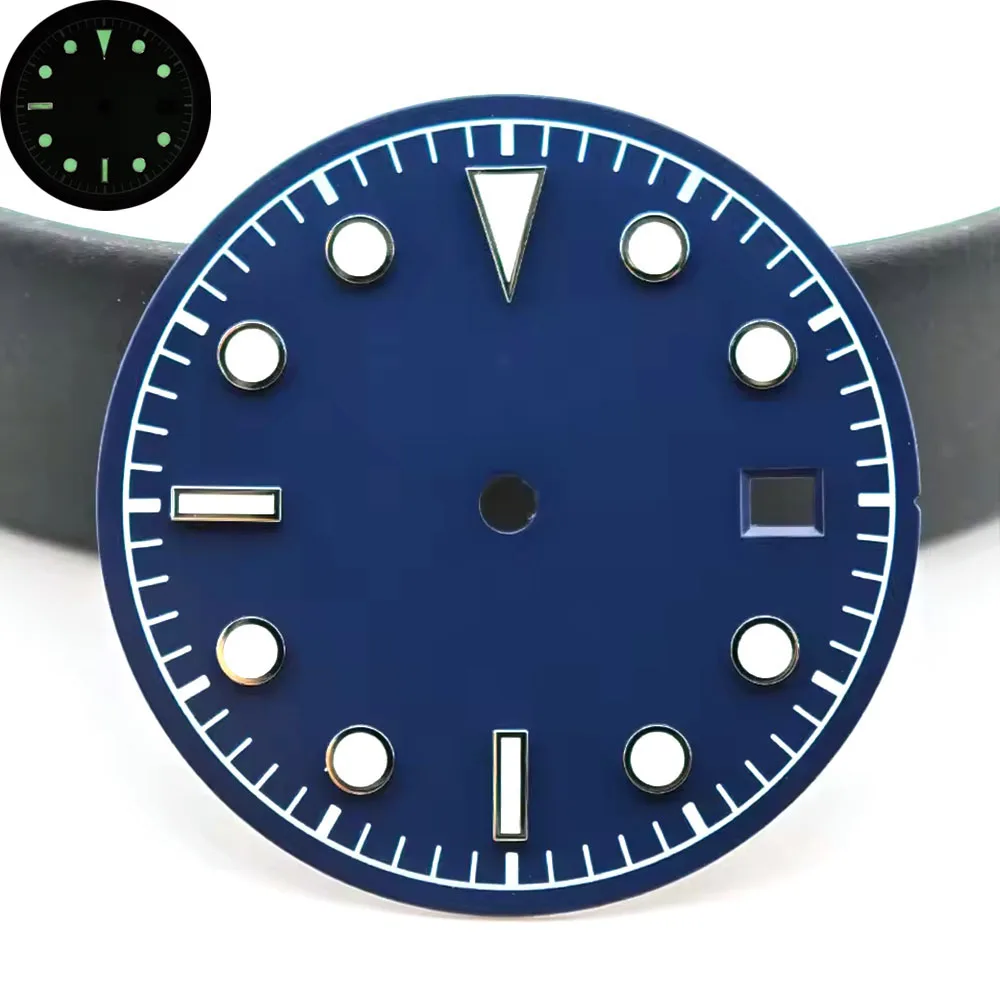 31mm Green Luminous Watch Dial Watch Hands With Date Window For Miyota 8025/8215 ETA2824/2836 Movement Accessory Parts