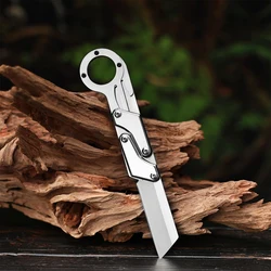 Deformed Folding Knife Sharp Military Tactical Knife Silver Stainless Steel Pocket Knife Camping Fixed Blade Knife Hand Tools