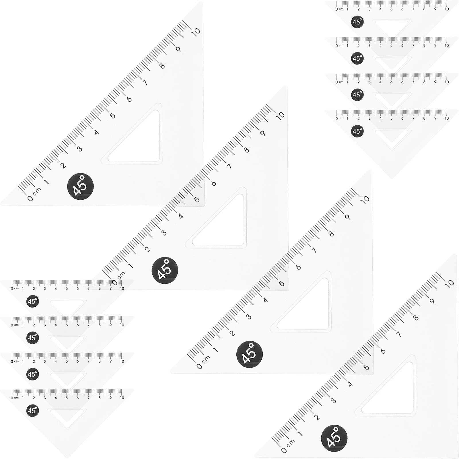 

12 Pcs Rule Triangle Ruler Measurement Tool Drafting Tools Plastic Rulers Office Rules