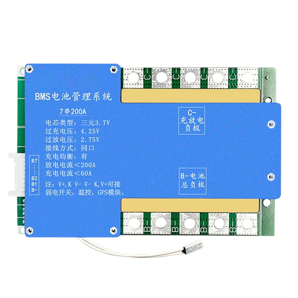 

Bms 7S 24V 100A 18650 Lithium Battery Pack Board Bms Equalizer Pcb Temperature Protection Belt Line