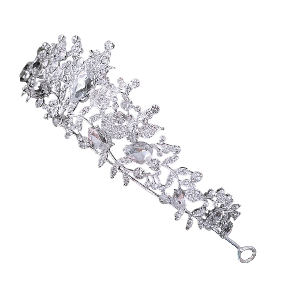 

Women Crown Tiara Rhinestone Shiny Wedding Headpiece Bridal Hair Accessory Birthday Party Tiara Wedding Headpiece for Bride